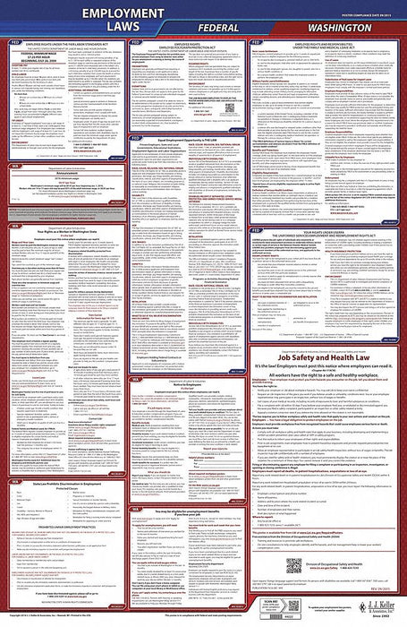 LaborLaw Poster Fed/STA WA ENG 40Wx26inH