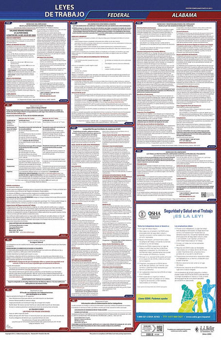Labor Law Poster Spanish AL Plastic