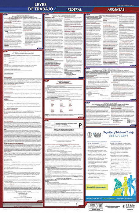Labor Law Poster Fed/STA AR SP 40Wx26inH