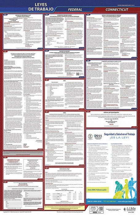 Labor Law Poster Fed/STA CT SP 26inH 1yr