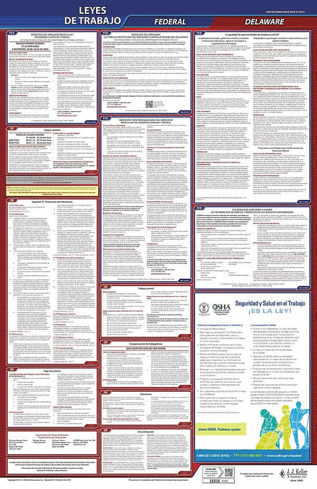 Labor Law Poster Fed/STA DE SP 26inH 3yr