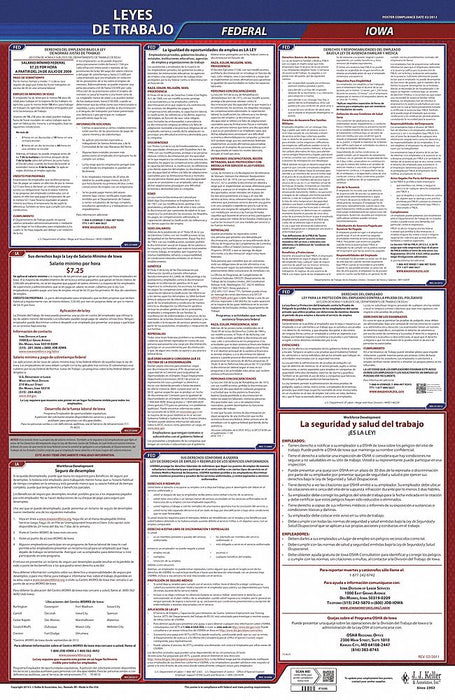Labor Law Poster Fed/STA IA SP 26inH 1yr