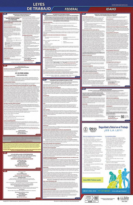Labor Law Poster Fed/STA ID SP 40Wx26inH