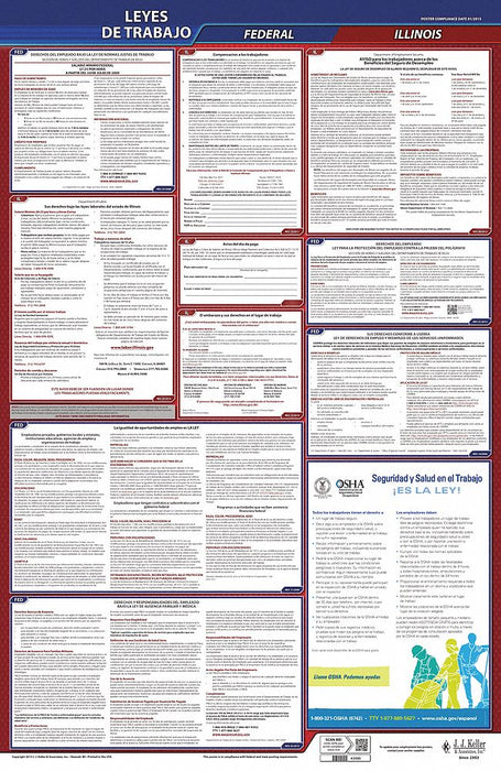 Labor Law Poster Fed/STA IL SP 26inH 3yr