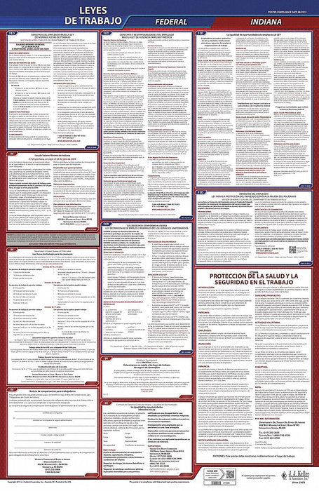 Labor Law Poster Spanish IN Plastic