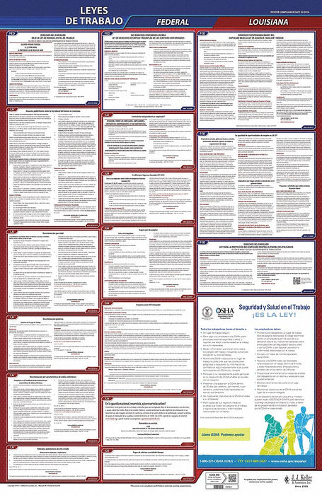 Labor Law Poster Fed/STA LA SP 40Wx26inH