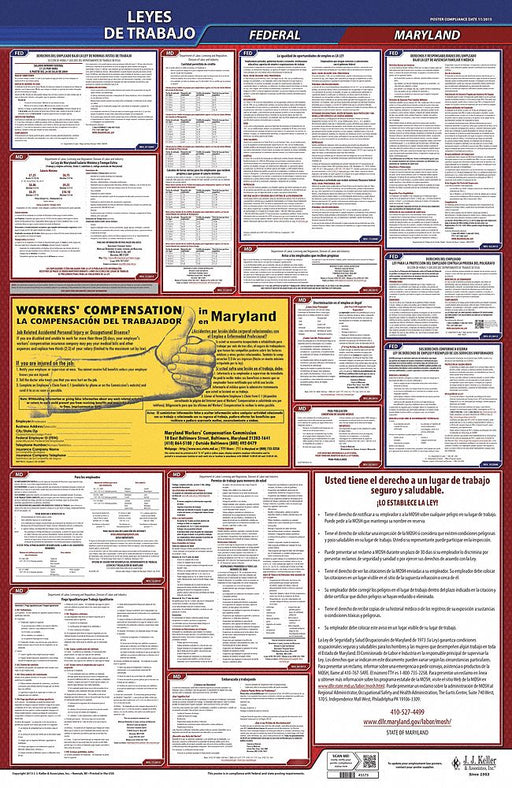 Labor Law Poster Fed/STA MD SP 26inH 1yr
