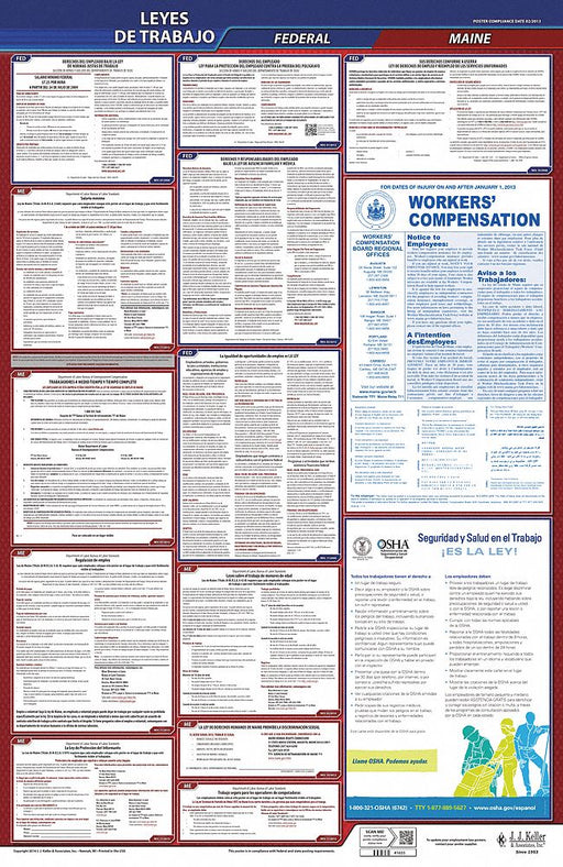 Labor Law Poster Fed/STA ME SP 40Wx26inH