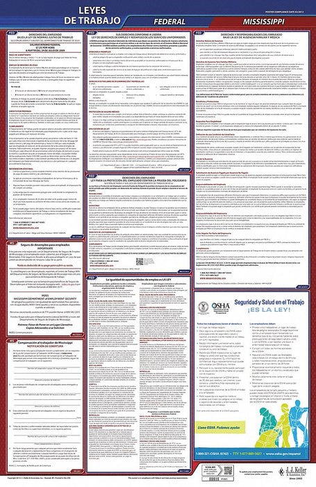 Labor Law Poster Fed/STA MS SP 40Wx26inH