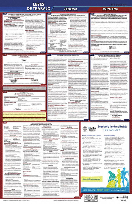 Labor Law Poster Fed/STA MT SP 26inH 1yr