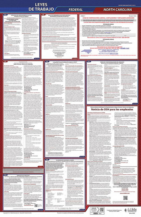 Labor Law Poster Fed/STA NC SP 26inH 1yr