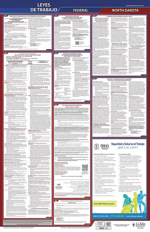 Labor Law Poster Fed/STA ND SP 26inH 1yr