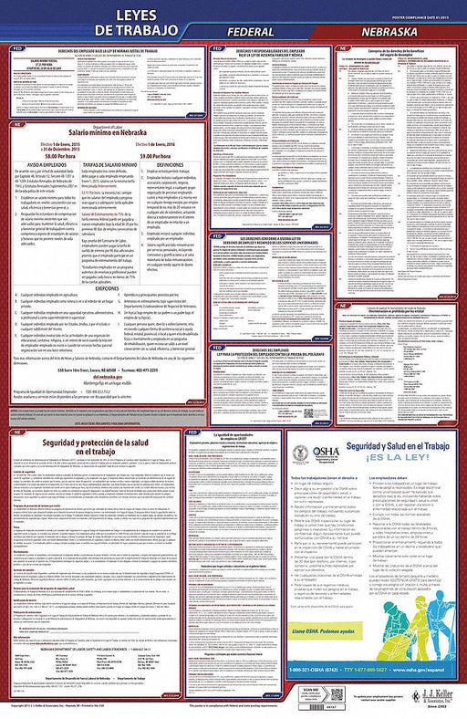 Labor Law Poster Fed/STA NE SP 40Wx26inH