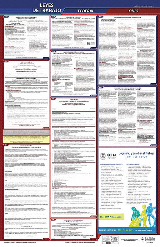 Labor Law Poster Fed/STA OH SP 26inH 3yr