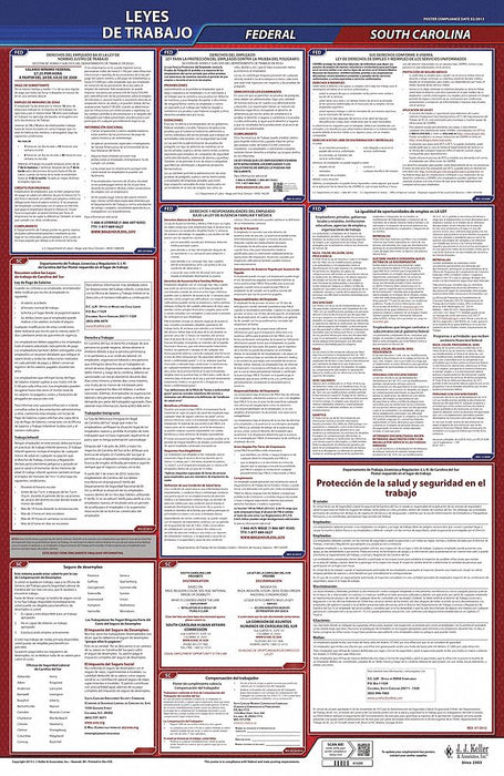 Labor Law Poster Fed/STA SC SP 40Wx26inH