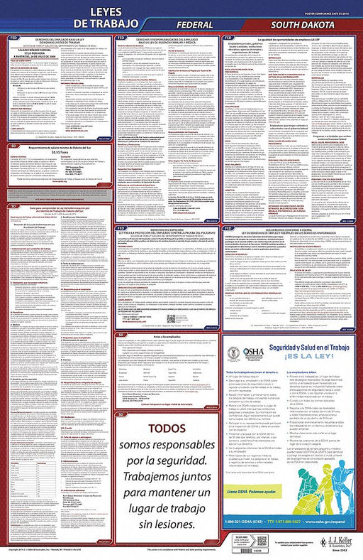 Labor Law Poster Fed/STA SD SP 26inH 3yr