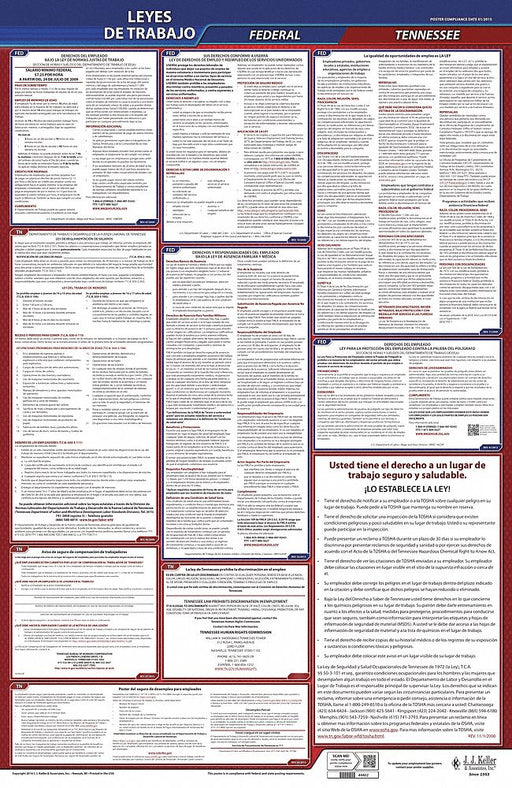 Labor Law Poster Fed/STA TN SP 26inH 3yr