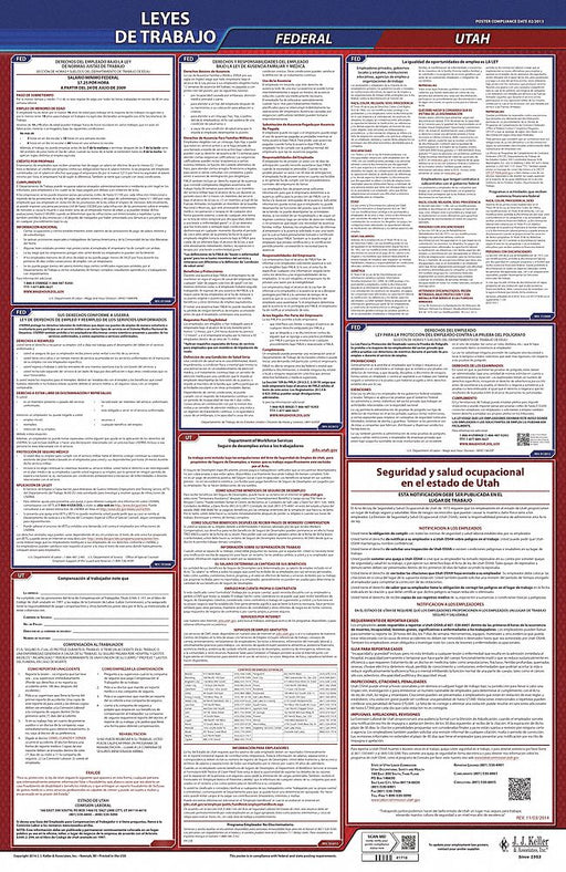 Labor Law Poster Fed/STA UT SP 26inH 3yr