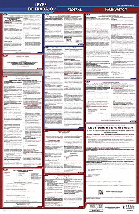 Labor Law Poster Fed/STA WA SP 40Wx26inH