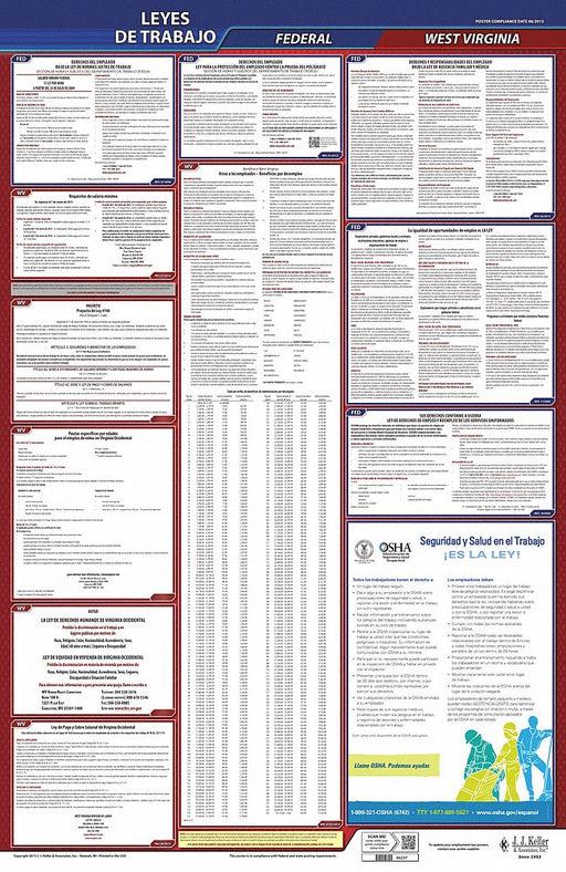 Labor Law Poster Fed/STA WV SP 26inH 3yr
