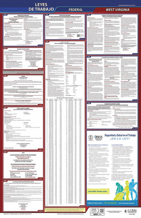 Labor Law Poster Fed/STA WV SP 26inH 1yr