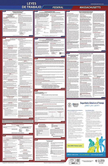 Labor Law Poster Fed/STA MA SP 26inH 1yr