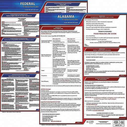 Labor Law Poster Kit AL English 19 in W