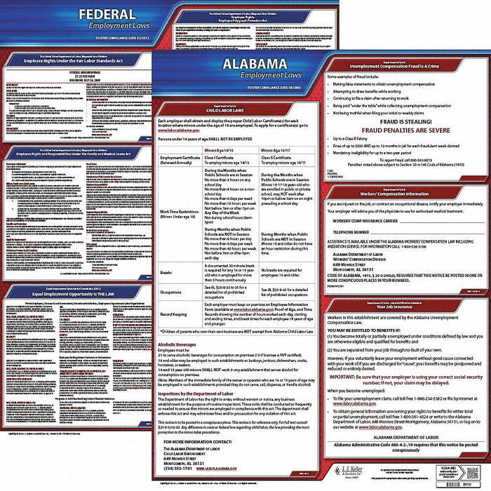 Labor Law Poster English AL Plastic