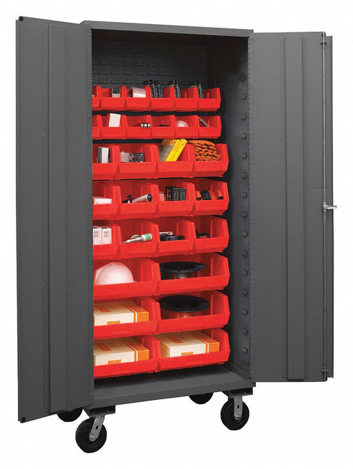 K4876 Bin Cabinet 80 x36 x24 Gray 30RedBns