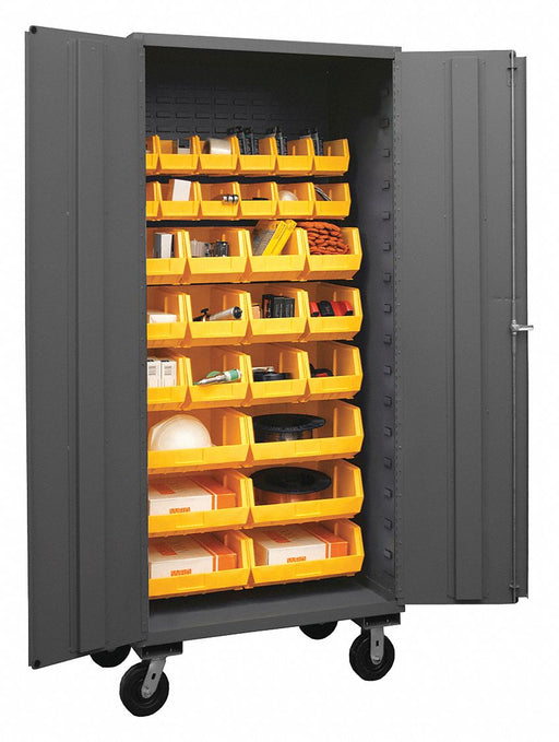 K4876 Bin Cabinet 80 x36 x24 Gray 30YlwBns