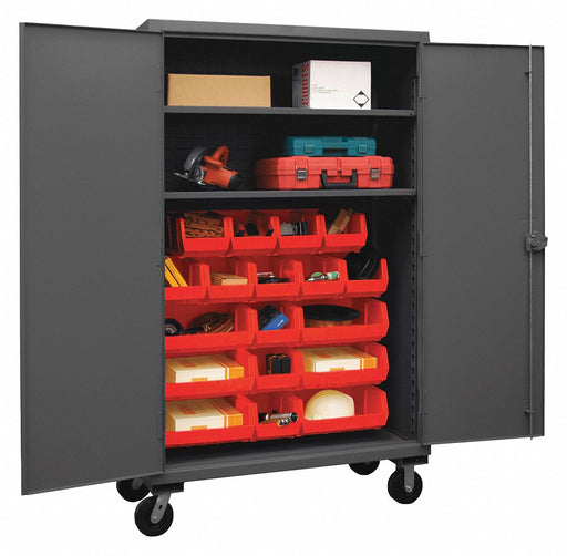 K4887 Bin Cabinet 80 x48 x24 Gray 18RedBns