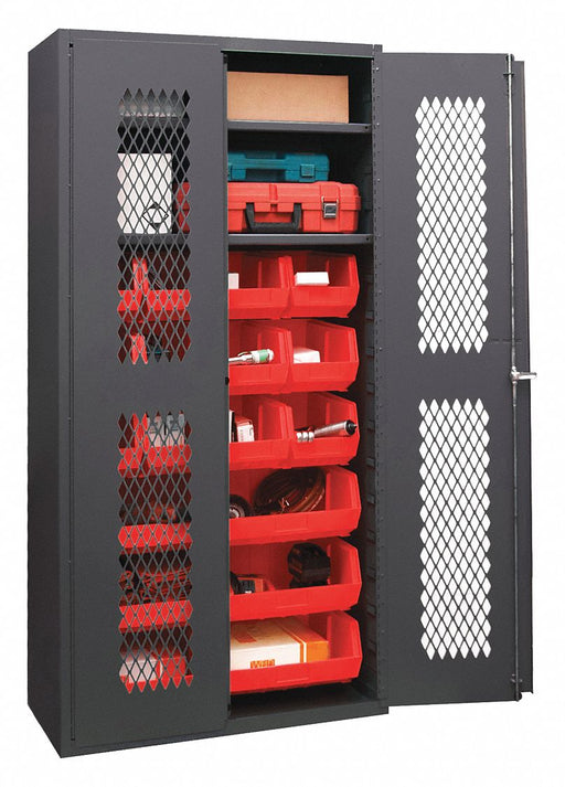 K4949 Bin Cabinet 72 x36 x18 Gray 18RedBns
