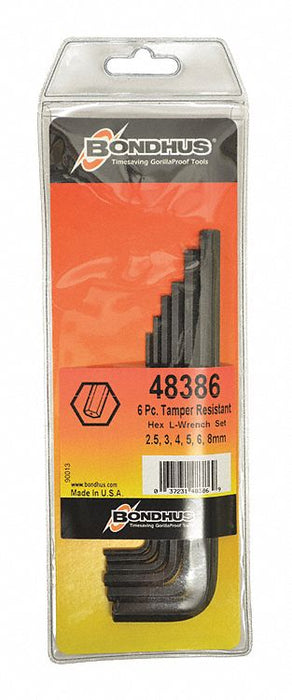 Tamper Resist Metric Hex Key Set 2.5-8Mm
