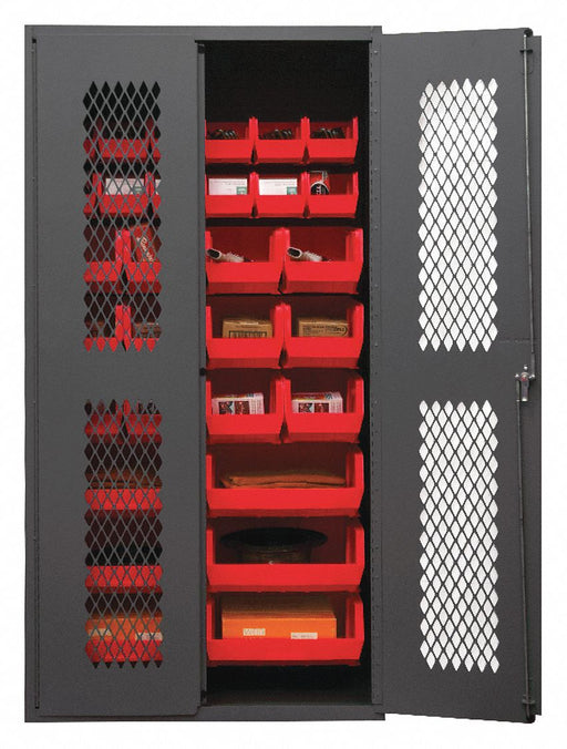 K4942 Bin Cabinet 72 x36 x18 Gray 30RedBns