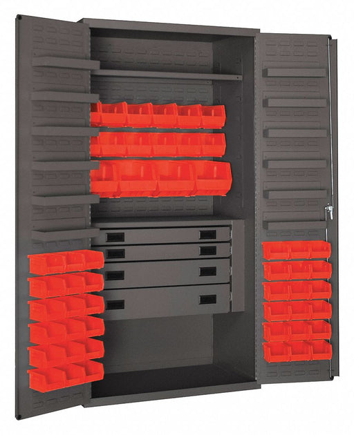 K4932 Bin Cabinet Gray 72 x36 x24 52RdBns