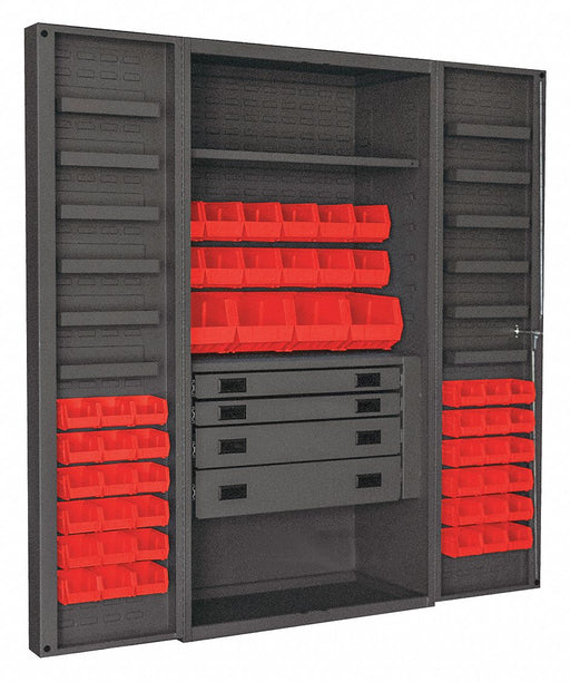 K4933 Bin Cabinet Gray 72 x36 x24 52RdBns