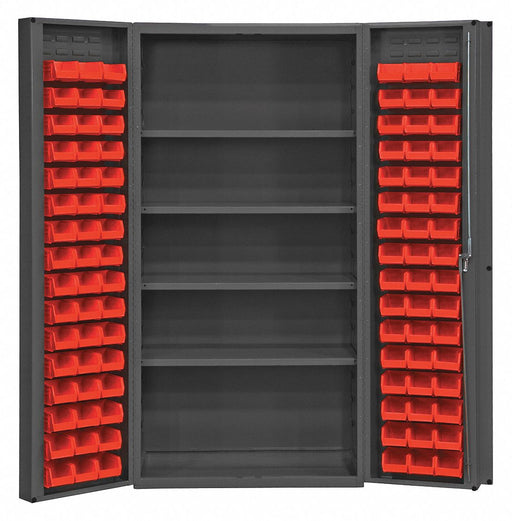 K4910 Bin Cabinet 72 x36 x24 Gray 96RedBns