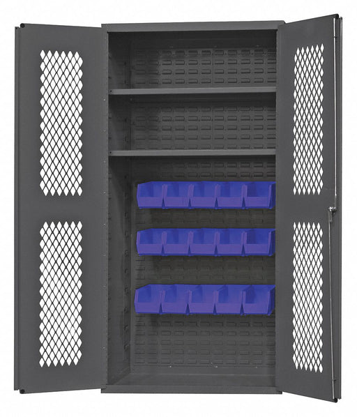 K4950 Bin Cabinet 72 x36 x24 Gray 15BlueBns