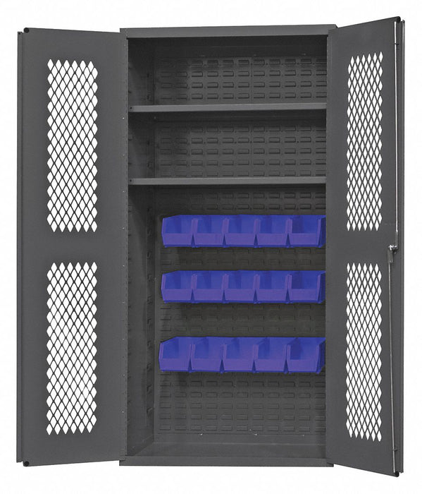 K4950 Bin Cabinet 72 x36 x24 Gray 15BlueBns