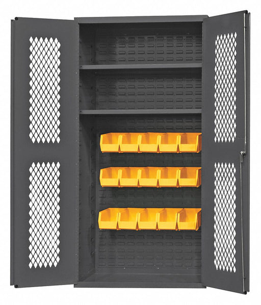 K4950 Bin Cabinet 72 x36 x24 Gray 15YlwBns