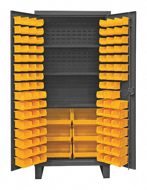 K4922 Bin Cabinet 78 x36 x24 Gray 102YlwBns