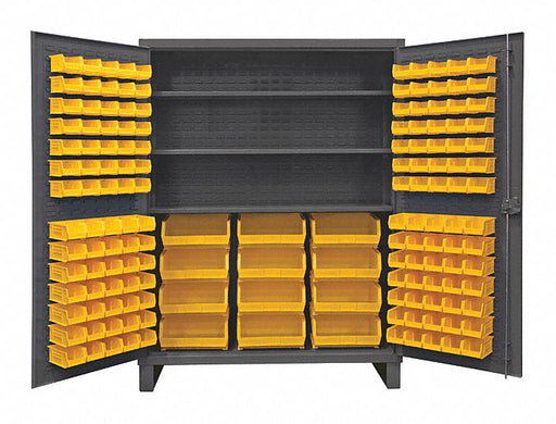 K4929 Bin Cabinet 78 x60 x24 Gray 156YlwBns