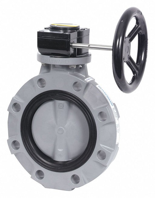 Butterfly Valve GFPP Nitrile 6in Gear