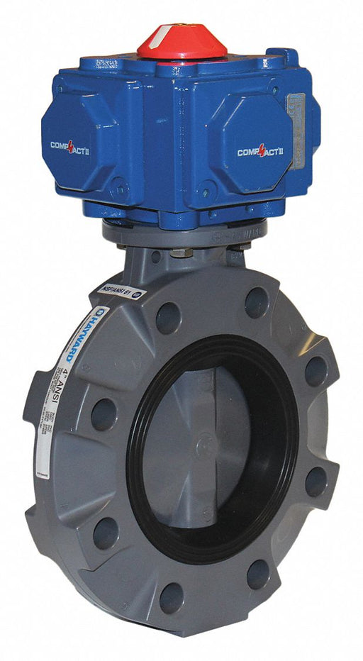 Butterfly Valve 4in PVC FPM Pneu Spr Rtn