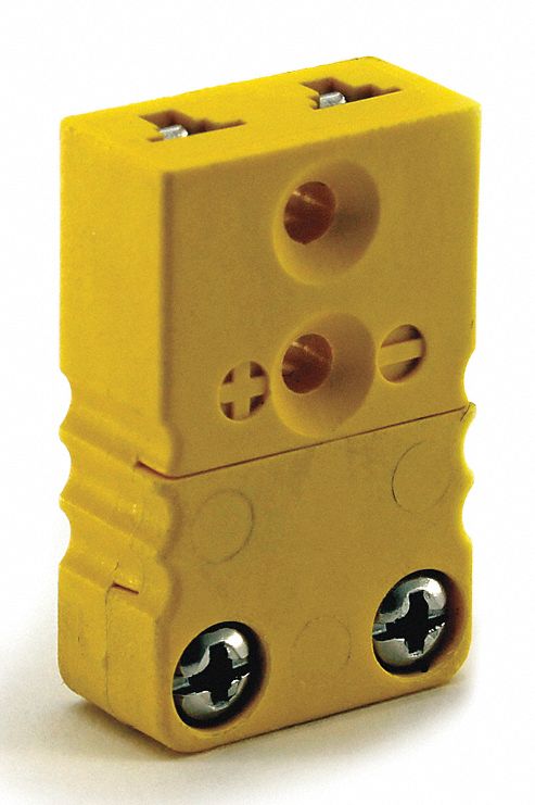 Thermocouple Jack K Yellow 2 Flat Pins