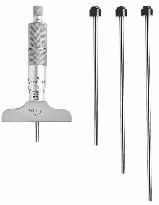 Depth Mic 0-4 Ratchet Stop NIST Case