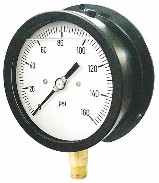 Pressure Gauge 0 to 600 psi Range Black