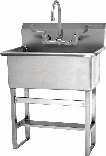 Scrub Sink 25 x20 x45.5 Silver