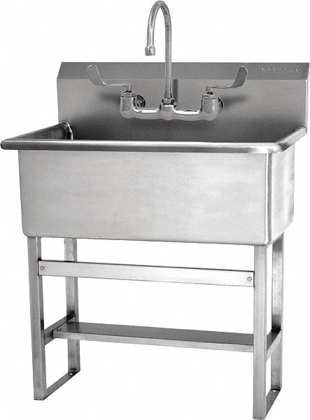 Scrub Sink 31 x20 x45.5 Silver