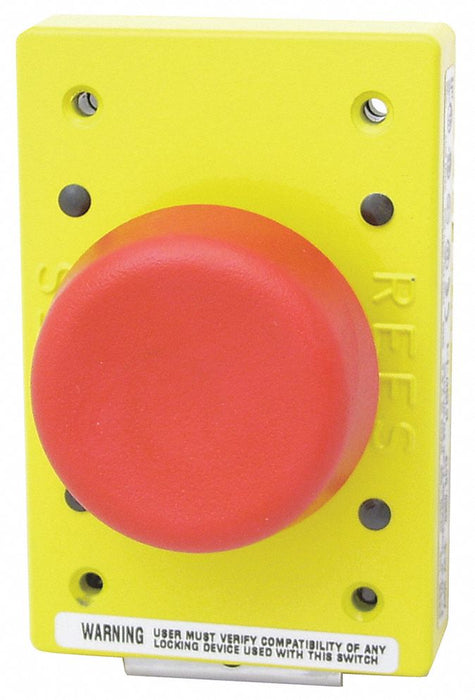 EmergncyStpPushButtn NonIllm Red 1NO/1NC